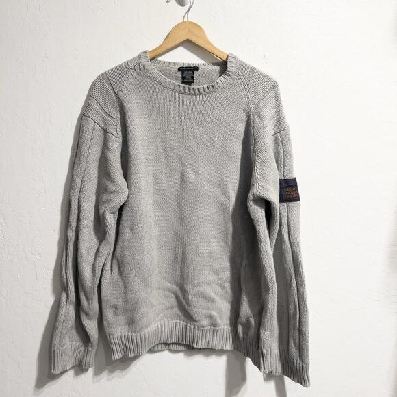 Vintage Y2K 2000s MARITHE FRANCOIS GIRBAUD XL Knitted Sweater Gray 90s Crewneck - Picture 1 of 9